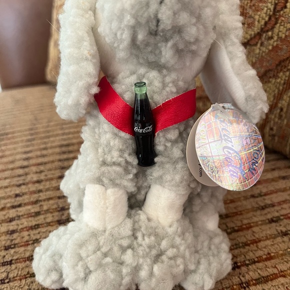 Coca-Cola Poodle Stuffed Animal (1999) France, Dog Plush Toy w/ Coke Bottle, - Picture 3 of 7